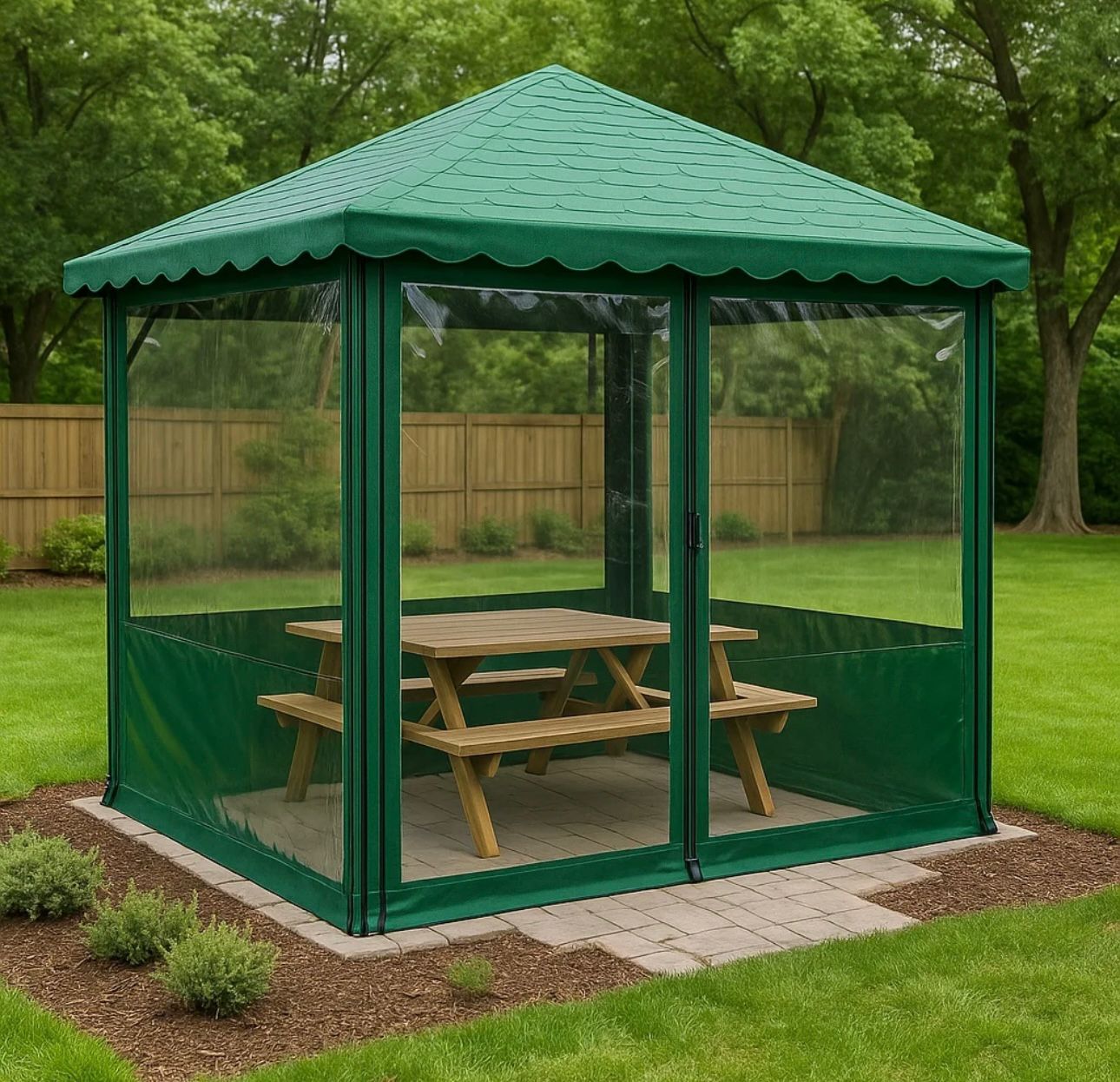 Şeffaf Fermuarlı Branda Kış Bahçesi 6