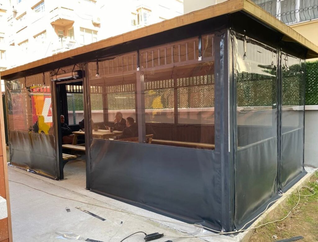 Şeffaf Fermuarlı Branda Kış Bahçesi 8